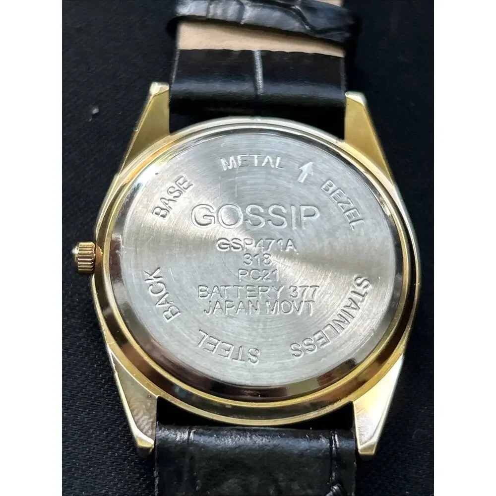 Gossip Gold Tone Black Dial And Band Women’s Quartz Watch